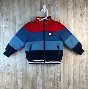 Tommy Hilfiger Adaptive Regatta  Sky Captain Puffer Jacket Boys 2-3 2XS Red Blue